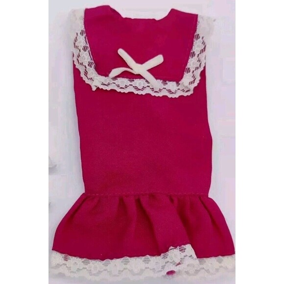 Vintage 1984 Mattel My First Barbie Easy On Fashion #7920 Maroon Dress 1980s 80s - Picture 2 of 7